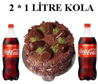 6-9 Kişilik Çikolatalı Muzlu Yaş Pasta & 2x1 Lt Cola
